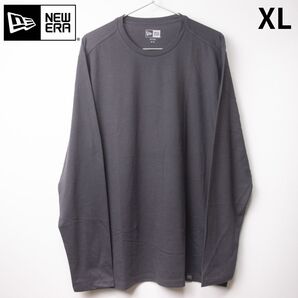 新品 NEW ERA クルーネック 長袖 無地Tシャツ ロンT グレー XL