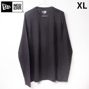 新品 NEW ERA クルーネック 長袖 無地Tシャツ ロンT ブラック XL
