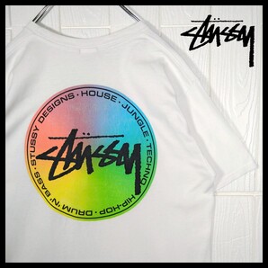 【STUSSY】カラフルサークルロゴ Tシャツ 白
