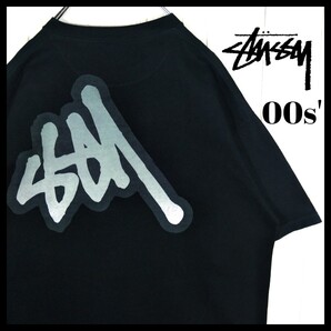 【STUSSY】00s'紺タグ グラデーションビッグロゴ Tシャツ