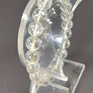 ファントムクォーツ(白色)9mm玉22石 内径約15.8cmブレスレット 070310121503