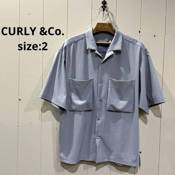 カーリー CURLY & Co. オープンカラーシャツ 半袖 ライトグレー 2