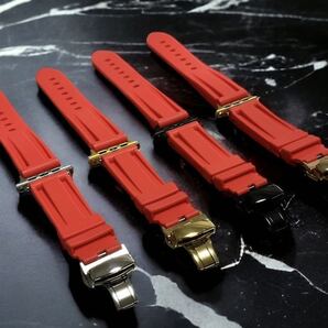 レッド Apple Watchバンド ラバーベルト 38mm40mm41mm42mm44mm45mm46mm49mm ultra ウルトラ アップルウォッチ ケース カバー