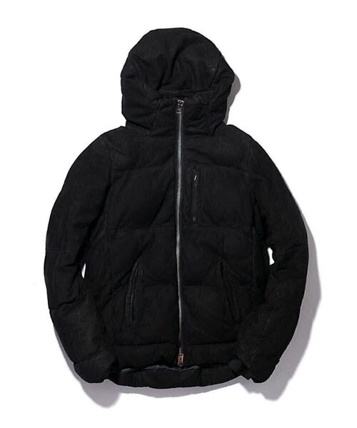美品/Lサイズ/定価 72,600円/グラム glamb/中綿入り レザージャケット/ブラック/ヴィンテージ加工 ヌバックレザー/ライダース/③