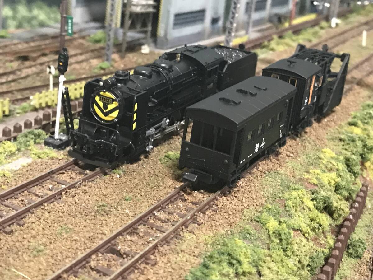 ace. - 国鉄 蒸気機関車 D51 ロータリー車 キマロキ編成(黄帯)2両セット D51-1042＋キ620 (蒸気機関車D51+ロータリー車) キマロキ編成 (2