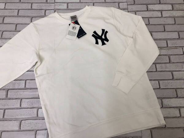 (13)ファナティクス NY ニューヨーク ヤンキース メンズ スウェット 長袖シャツ XLサイズ ホワイト