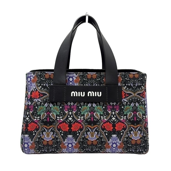 90s MIU MIU アーカイブ レザー ハンドバッグ バイカラー ロゴ