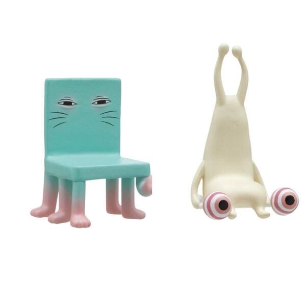 【新品】ヒグチユウコ ガチャ ボリス雑貨店 フィギュアマスコット 『本屋のいす(6本脚)』『おすわりセバスチャン』