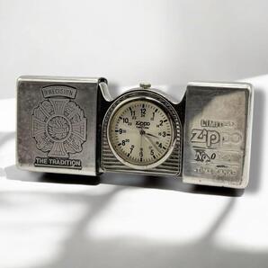 新品電池 Zippo 置き時計 time tank 限定品 ジッポー 141 2032695 時計 クォーツ QZ ラウンド precision the tradition 稼働 2642