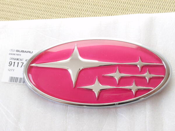 A【リア新品を塗装】スバル 六連星エンブレム【チェリーレッド塗装】WRX(VAB/VAG)/インプレッサ用★6連星エンブレム★