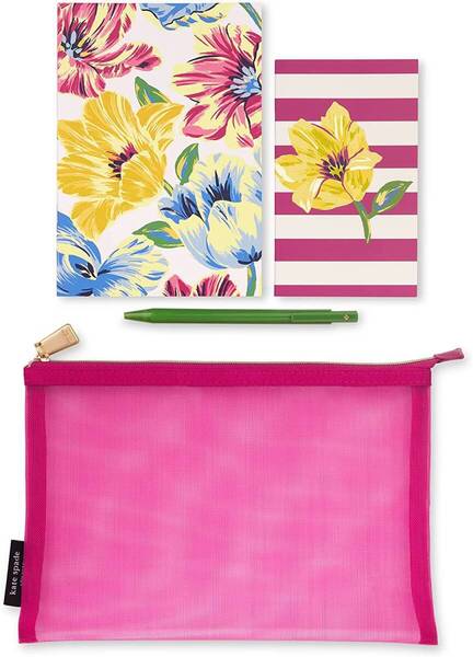 Kate spade new york)PAINTED TULIPSノート&ペン入りメッシュポーチ