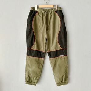 Subciety 切り替えロゴ刺繍 ナイロンパンツ サブサエティ L カーキ ナイロン イージー オリーブグリーン ブラック