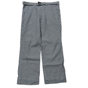 ドイツ BP ユーロワークパンツ W36 白黒チェック ボタンフライce2①