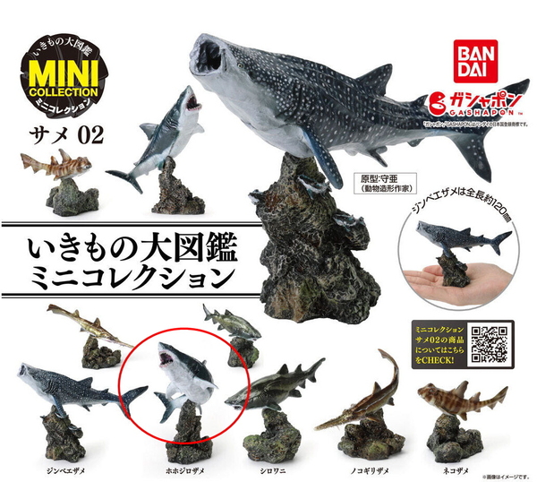 いきもの大図鑑ミニコレクション サメ02 ホホジロザメ ホオジロ ガシャポン ガチャ 匿名配送