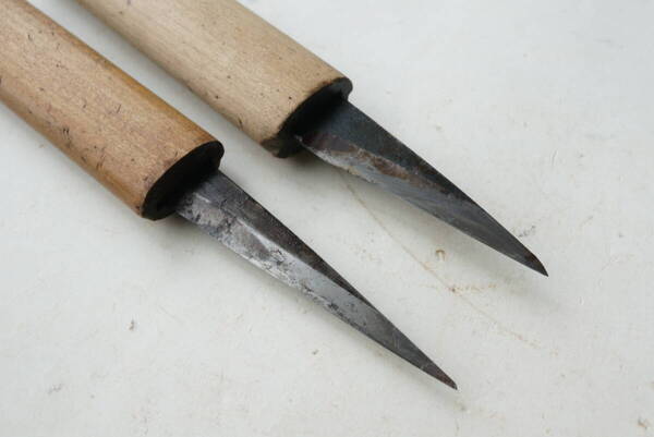 2404_3【送料無料】小刀 2本セット japanese carpenter chisel nomi