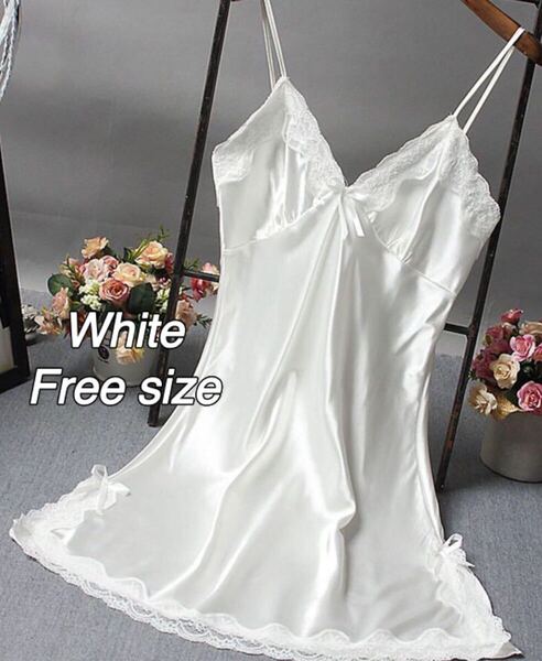 ベビードール White セクシーランジェリー キャミソール ワンピース ナイトウェア ルームウェア 送料無料 衣類で配送
