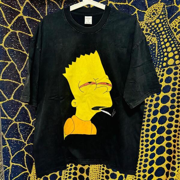 幻覚BOY 個性的 メンズ リプリント Tシャツ 新品 ウォッシュ加工 シンプソンズ バート ラッパー WEED Simpsons タバコ