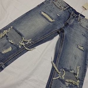 送料無料☆新品☆MNML☆M1デニム☆裾ジップ付きクラッシュスキニー☆32☆ウェスト約86cm