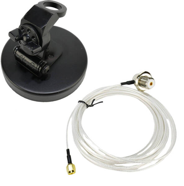 【送料無料】2軸可動式マグネットアンテナ基台+SC316(1.5D-2V相当)同軸ケーブル5m MJL-SMA接栓 車載アンテナ基台