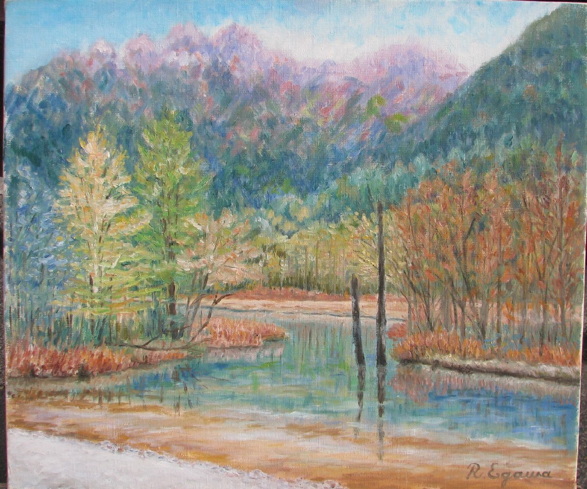 絵画 油絵 油彩画 田代彪 紅富士 富士山 富士 絵画