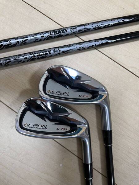 美品 EPON エポン アイアン AF-705 #5-AW 7本セット CRAZY クレイジー CBI-01 SX 【おまけ】ぶっ飛びドライバー ジオテック BLACK SP 9.5度