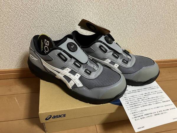 新品! 未使用! 送料無料! アシックス 安全靴 27.0 WINJOB CP209 BOA ウィンジョブ ボア シートロック×ホワイト (グレー)