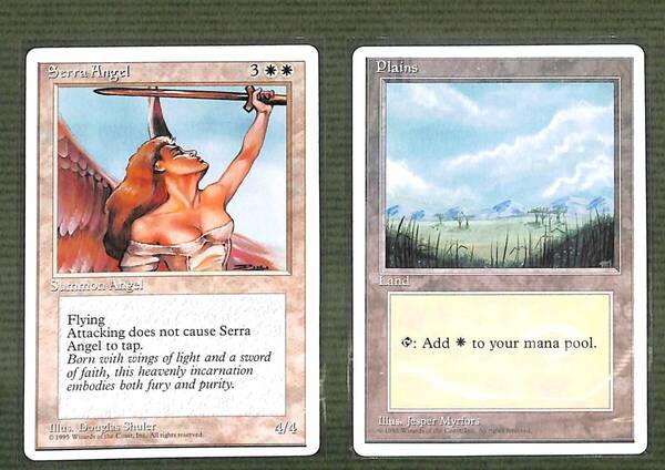 MTG《マジックギャザリング》●アルターネイト版 2枚セット 4版 セラの天使 Serra Ange英語 1枚 4版Plains 平地 1枚