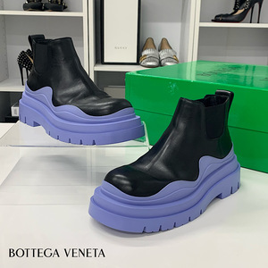 M11831 ボッテガヴェネタ タイヤ アンクル チェルシーブーツ レザー サイドゴア ショートブーツ ブラック