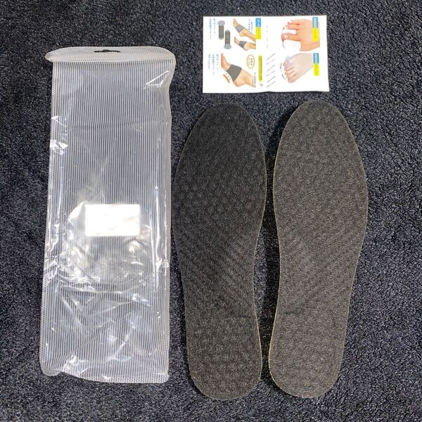 703a2628☆ X脚対策 インソール 中敷き衝撃吸収 X脚改善 偏平足改善 (L Size (26~27.5cm), 黒+黄)