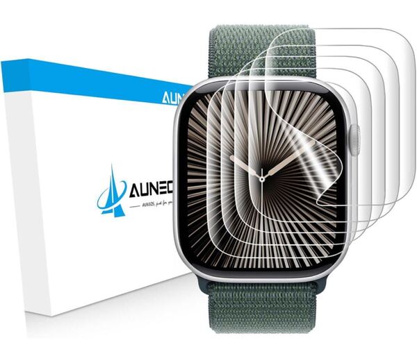 703a2611☆ AUNEOS Apple Watch 46mm フィルム Series 10 対応 アップルウォッチ 液晶保護 5枚入り