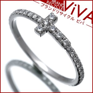 Tiffany T тросик полный бриллиантовое кольцо кольцо K18WG белое золото 7 номер прекрасный товар новый товар произведена отделка