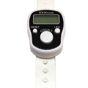 【注目商品】小型 白 テスト電池付き デジタルカウンター 指用 計数器 数取器 フィンガー 数取り器 カウント 5桁 デジタル チ
