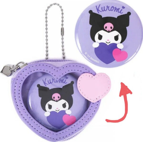 ★〈新品タグ付き〉Sanrio サンリオ クロミ バッジ付き ミニポーチ キャラクター大賞第3弾 カラフルハートシリーズ 推し活 ★