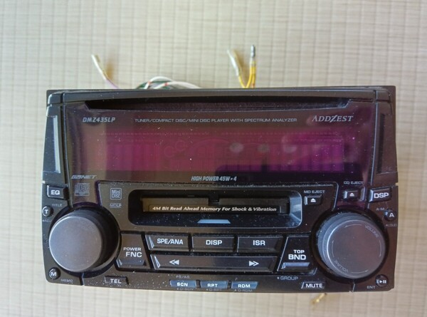ADDZEST アゼスト DMZ435LP MDとMDLPは再生可能ですがCDは再生不可です 接続ハーネス付属 ラジオOKです CDは聴かないという方に 詳細画像で