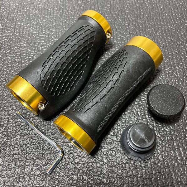 ☆ 新品!! 自転車 ロックオン エルゴグリップ ショート ブラック/ゴールド 1セット ☆