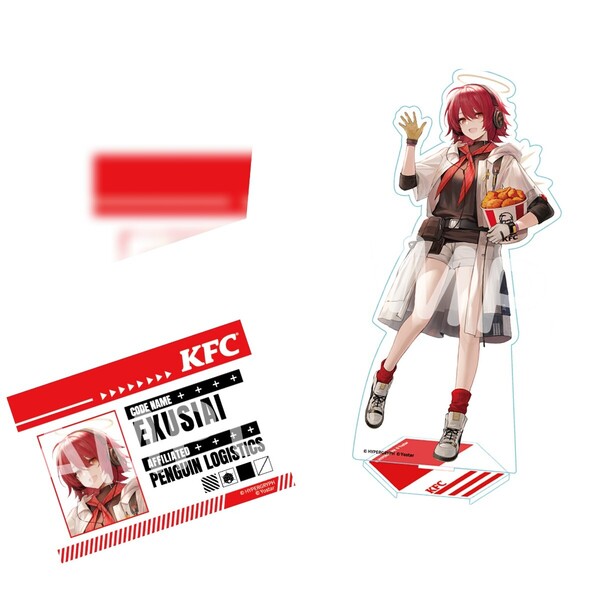 【YOSTAR】Arknightsアークナイツ ケンタッキ KFCコラボ アクリルスタンド ネームプレート風アクリルバッジ エクシア グッズ フィギュア