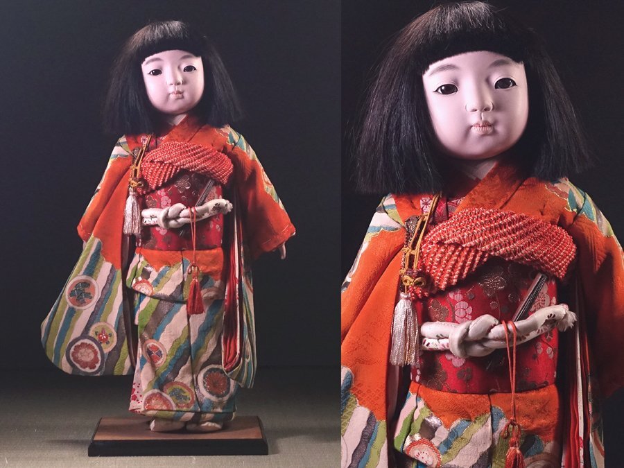 平田陽光 「童女」(H28.5cm) 在銘 衣裳人形 兄 平田郷陽 (人間
