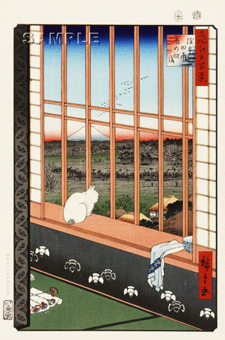 真作保証 東京都伝統工芸品 歌川広重 木版画 名所江戸百景 #101 浅草田圃酉の町詣 初版1856-58年頃 広重の世界を唸らせた名構図!