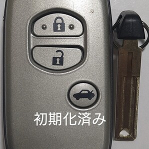 初期化済トヨタ純正 スマートキー 3ボタンクラウン基盤番号271451-5000ノーカットキー付き新品電池サービス⑤