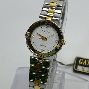 C172 未使用 Gay Giano ゲイ ジアーノ レディース 腕時計 3針 4Pダイヤ クオーツ式 新品電池交換済 定価48,000円