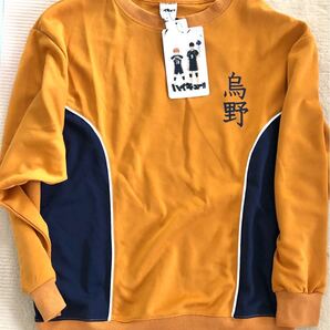 新品 ハイキュー 烏野高校 プルオーバー Mサイズ オレンジ ジャージ 排球部 トップス コスプレ ハイキュー!! ルームウェア 匿名 送料無料