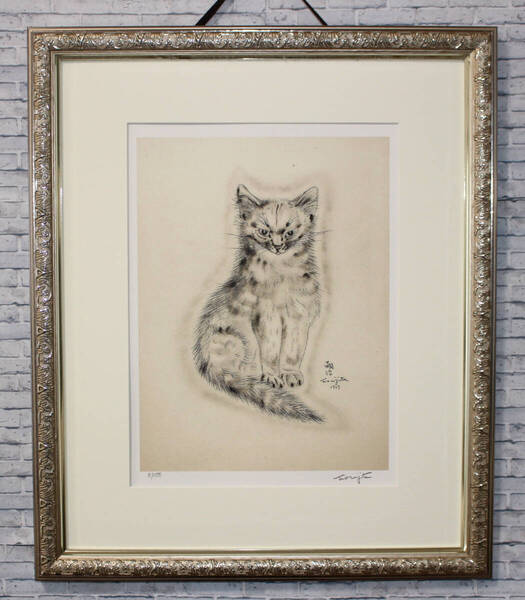 藤田嗣治 エスタンプリトグラフ 猫の本より「メッサリーナ」150部限定