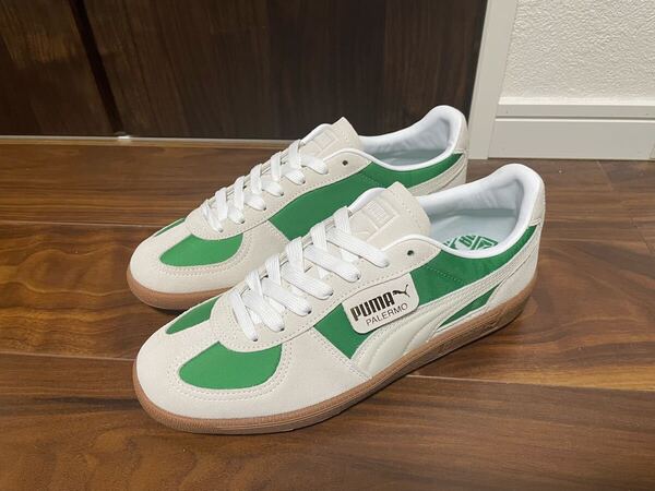 PUMA PALERMO ホワイト/グリーン スニーカー 新品未使用 27 スウェード クライド バスケット