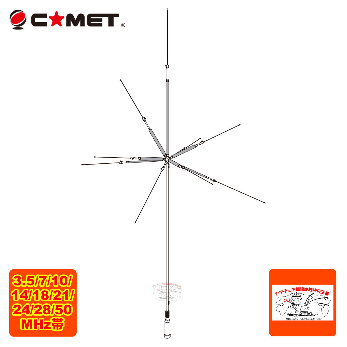 コメット アンテナ 7MHZ.21MHZ帯小型HFアンテナ VA721 中古品 Yahoo!オークション -「コメット 21mhz」(アマチュア無線) の