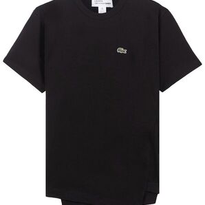 新品 コムデギャルソンシャツ+ラコステ Tシャツ アシンメトリック ブラック メンズS 送料無料