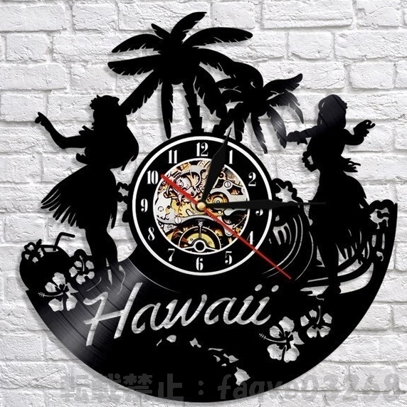 稼働品★昭和レトロ★80年代★ハワイ 時計 ウッド 壁掛け 飾り物 置物 稼働品☆昭和レトロ☆80年代☆ハワイ 時計 ウッド 壁掛け 飾り物