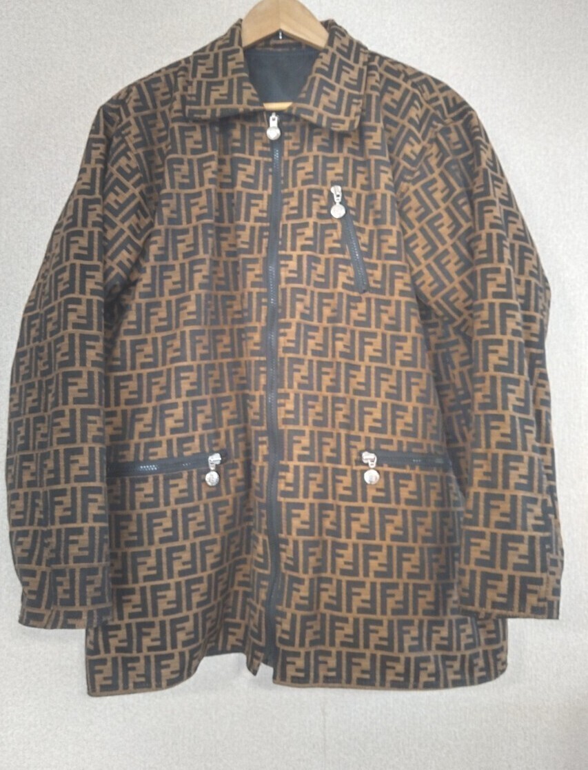 FENDI フェンディ　ヴィンテージ　ズッカ　ジャケット　L相当 Yahoo!オークション -「フェンディ ズッカ ジャケット