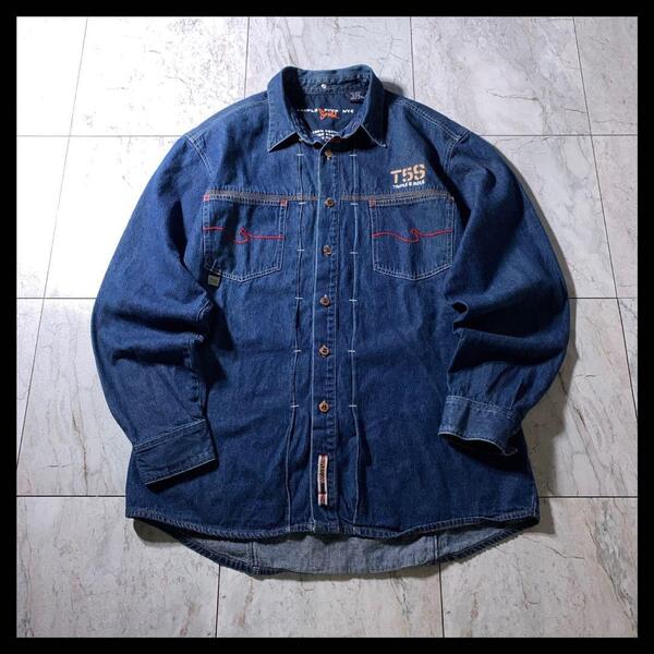 00s 555SOUL デニムシャツ ジャケット HIPHOP B系 y2k