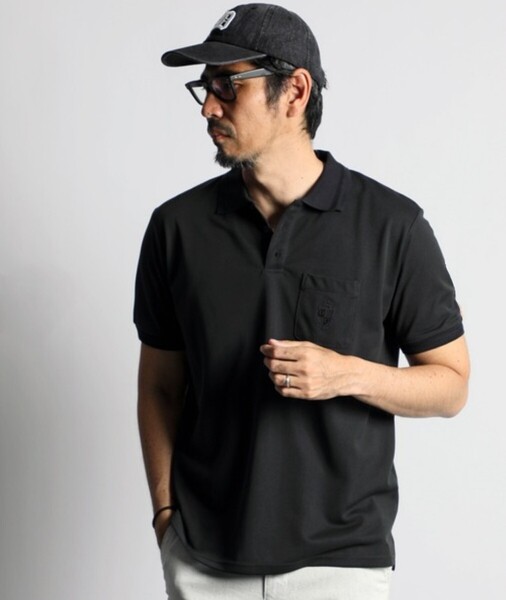 The DUFFER of ST.GEORGE EVALET POLO 接触冷感 イージーケア ワンポイント ベーシック ポロシャツ【M】【Black】【2024/SS】