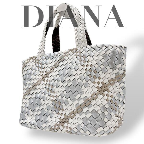 美品 A026 DIANA ダイアナ 編み込み トートバッグ